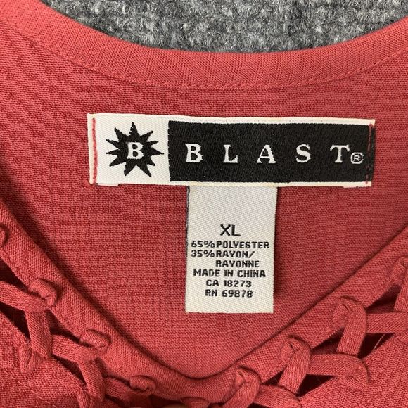 Blast Vintage 2 Pc Sleeveless Top & Pants Set Sz XL Pockets Coral - Picture 13 of 14